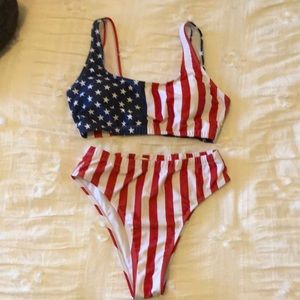 American Flag high waisted Bikini